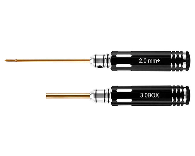 Injora Tool-LSD63-64 Axial SCX30 Aluminum 2-Piece Metric Screwdriver & Nut Driver Tool Set (2mm Phillips/3mm Nut) INJTOOL-LSD63-64