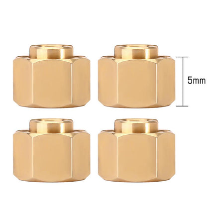 Injora TRX4M-02-5 Extended Brass Wheel Hexes for Traxxas TRX-4M (4) (1.25g ea) INJTRX4M-02-5