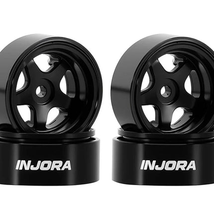Injora Axial SCX30 D18 0.7" 5-Spoke Aluminum Micro Rock Crawler Beadlock Wheels (4) (3.4g ea) Various Colors