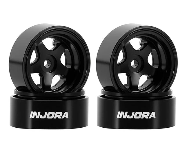 Injora Axial SCX30 D18 0.7" 5-Spoke Aluminum Micro Rock Crawler Beadlock Wheels (4) (3.4g ea) Various Colors