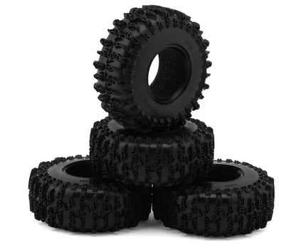 Injora 1.3" Cling On Micro Rock Crawler Tires Combo (4) (70mm OD) (S5) w/Super Soft Silicone Rubber Inserts INJYQT-1320-1370YE