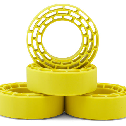 Injora 1.3" Cling On Micro Rock Crawler Tires Combo (4) (70mm OD) (S5) w/Super Soft Silicone Rubber Inserts INJYQT-1320-1370YE