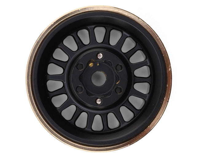 Injora YQW-1109BK 1.0" Brass Multi-Spoke Micro Crawler Beadlock Wheels (Black) (41g ea) (4) INJYQW-1109BK