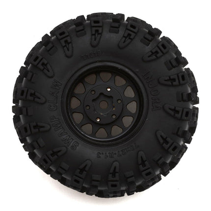 Injora 1.3" Deep Dish Brass Micro Crawler Beadlock Wheels w/Swamp Claw Tires (S5) (Black) (4) (68g ea) (70mm OD) INJYQW-1301BGD-1319