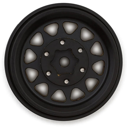 Injora YQW-1301BGD 1.3" D-Slot Brass Micro Rock Crawler Beadlock Wheels (68g ea) (Black) (4) INJYQW-1301BGD