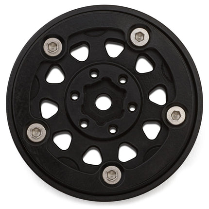 Injora 1.3" D-Slot Aluminum Micro Crawler Beadlock Wheels (27g ea) (Black/Black) (4) INJYQW-1305BK