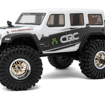 Injora 1.0" Deep Dish Aluminum Micro Crawler Beadlock Wheels w/Swamp Claw Tires (S5) (Gold/Chrome) (4) (37g ea) (62mm OD) INJYQW-MW1014SR-1014