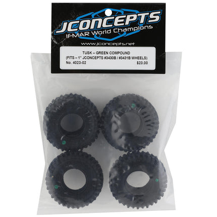 JConcepts 4023-02 Tusk 1.0" Micro Crawler Tires (4) (Green) JCO4023-02