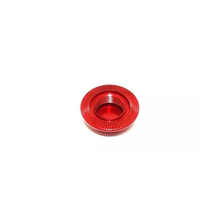 Kyosho IFW649R Serrated Flanged Aluminum 17mm Capped Wheel Hex Nuts (Red) (4) KYOIFW649R