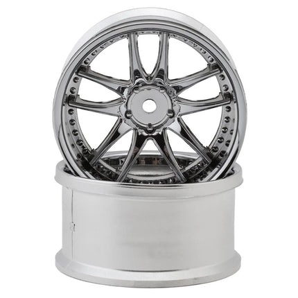 LAB Work LWS-0608C Emotion CR3P 1/10 Super High Traction Drift Wheels (8mm Offset) (Chrome) (2) w/12mm Hex LWH-LWS-0608C