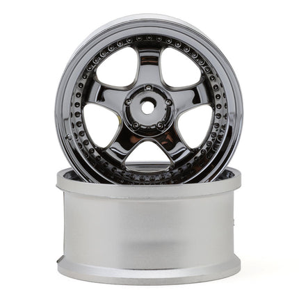 LAB Work LWS-0806C Meister S1 1/10 Super High Traction 3-Piece Drift Wheels (Chrome) (2) (6mm Offset) w/12mm Hex LWH-LWS-0806C