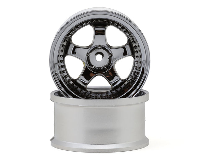 LAB Work LWS-0806C Meister S1 1/10 Super High Traction 3-Piece Drift Wheels (Chrome) (2) (6mm Offset) w/12mm Hex LWH-LWS-0806C