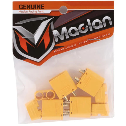 Maclan XT90 Connectors (4 Male) (Yellow) MCL4113