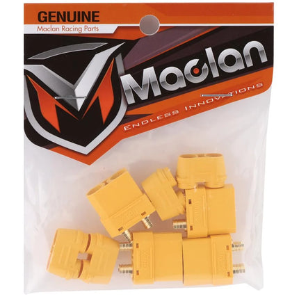 Maclan XT90 Connectors (4 Female) (Yellow) MCL4114