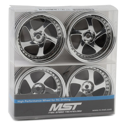 MST 102045S TMB 1/10 Drift Wheels (Silver) (+8) (4) w/Mounting Foam MXS-102045S