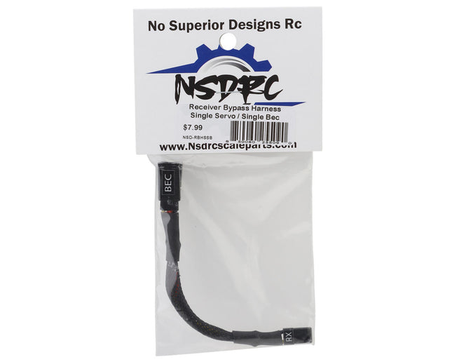 No Superior Designs RC RX Bypass Harness (Single Servo/BEC) NSD-RBHSSB
