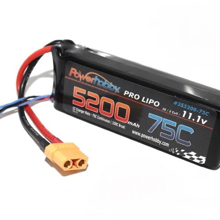 Powerhobby 5200mAh 11.1V 3S 75C Lipo Battery w/ XT90 Connector PHB3S520075C