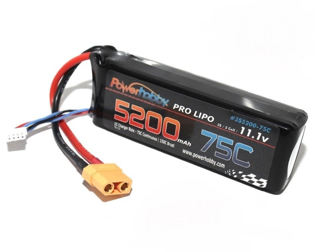Powerhobby 5200mAh 11.1V 3S 75C Lipo Battery w/ XT90 Connector PHB3S520075C