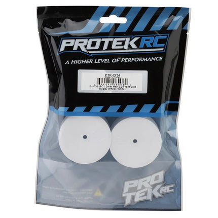 ProTek RC 2.2" Concave Front 2WD 1/10 Buggy Wheels (White) (4) (12mm Hex) PTK-2754