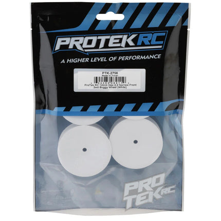 ProTek RC 2.2" "Narrow" Concave Front 2WD 1/10 Buggy Wheels (White) (4) (12mm Hex) PTK-2756