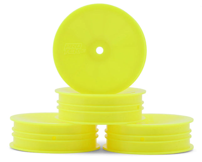 ProTek RC 2.2" "Narrow" Concave Front 2WD 1/10 Buggy Wheels (Yellow) (4) (12mm Hex) PTK-2757