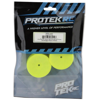 ProTek RC 2.2" "Narrow" Concave Front 2WD 1/10 Buggy Wheels (Yellow) (4) (12mm Hex) PTK-2757