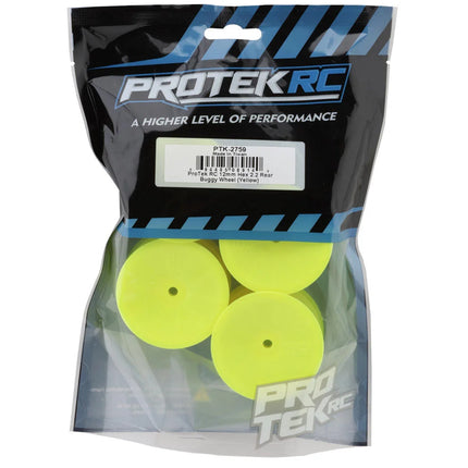 ProTek RC 2.2" Concave Rear 1/10 Buggy Wheels (Yellow) (4) (12mm Hex) PTK-2759