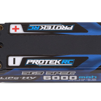 ProTek RC 2S 150C Low IR SG3 HV Shorty LiPo Battery (7.6V/6000mAh) w/5mm Connectors (ROAR Approved) PTK-5102-26