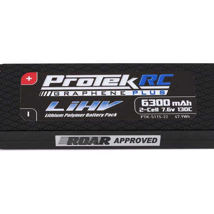 ProTek RC 2S 130C Low IR Si-Graphene + HV LCG LiPo Battery (7.6V/6300mAh) w/5mm Connectors (ROAR Approved) PTK-5115-22