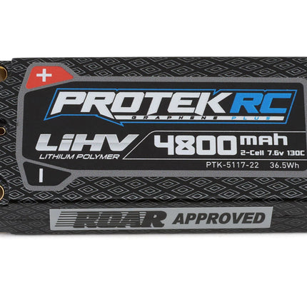 ProTek RC 2S 130C Low IR Si-Graphene + HV LCG Shorty LiPo Battery 7.6V/4800mAh PTK-5117-22
