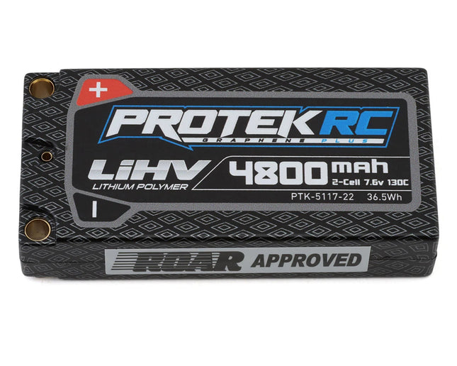 ProTek RC 2S 130C Low IR Si-Graphene + HV LCG Shorty LiPo Battery 7.6V/4800mAh PTK-5117-22