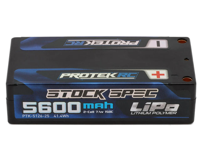 ProTek RC 2S 150C Low IR Si-Graphene "Stock Spec" Shorty LiPo Battery (7.4V/5600mAh) (ROAR Approved) PTK-5126-25
