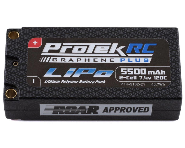 ProTek RC Drag Race 2S 120C Si-Graphene + Shorty LiPo Battery 7.4V/5500mAh PTK-5132-21