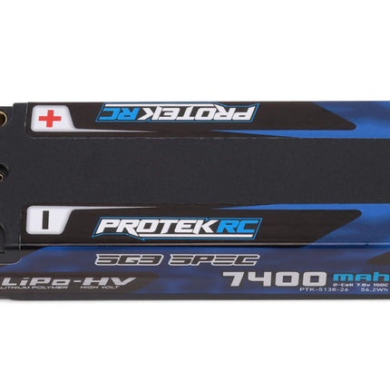 ProTek RC 2S 150C Low IR SG3 HV Mid-Sized LiPo Battery (7.6V/7400mAh) w/5mm Connectors (ROAR Approved) (113mm Length) PTK-5138-26