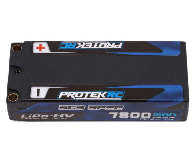 ProTek RC 2S 150C Low IR SG3 HV Mid-Sized LiPo Battery (7.6V/7800mAh) w/5mm Connectors (ROAR Approved) (113mm Length) PTK-5145-26