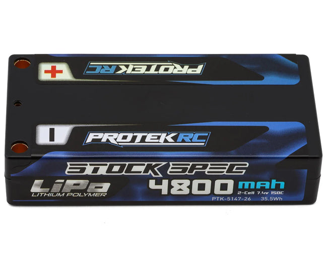 ProTek RC 2S 150C Low IR Si-G "Stock Spec" LCG Shorty LiPo Battery (7.4V/4800mAh) (ROAR Approved) PTK-5147-26