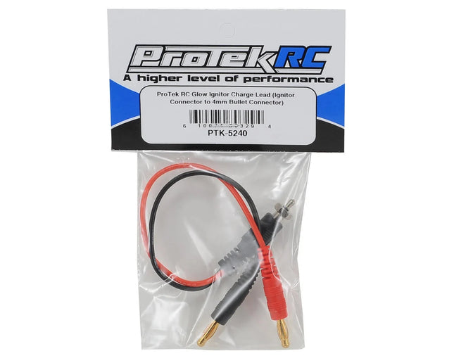 ProTek RC Glow Ignitor Charge Lead (Ignitor Connector to 4mm Bullet Connector) PTK5240