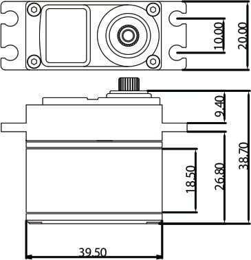 ProTek RC 155T Digital High Torque Metal Gear Servo High Voltage PTK-155T