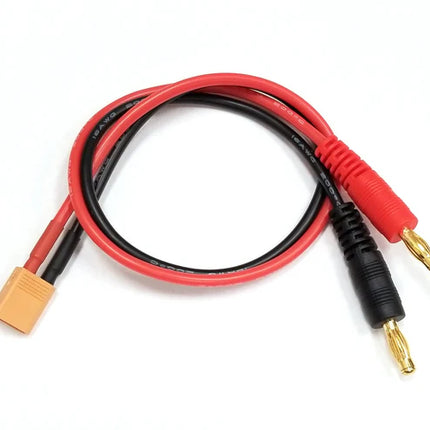 Racers Edge Charger Adapter: Male XT30 To Male 4mm Bullets- 300mm Wire RCE1616