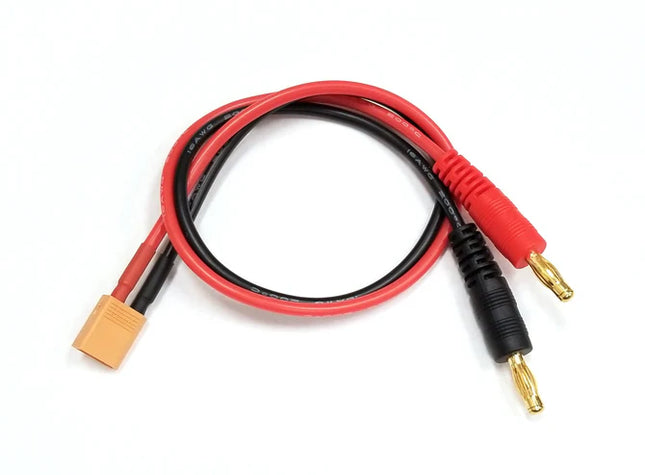 Racers Edge Charger Adapter: Male XT30 To Male 4mm Bullets- 300mm Wire RCE1616