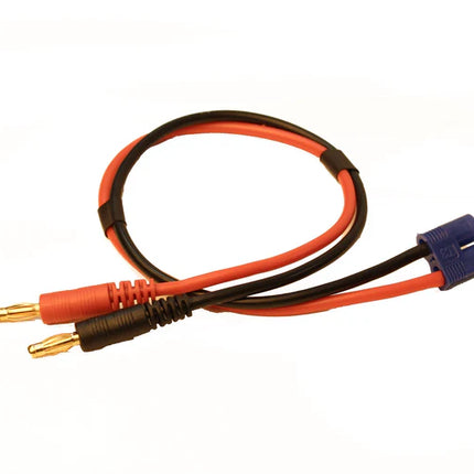 Racers Edge Charge Adapter: EC3 Device to Male 4mm Bullets-300mm Wire RCE1622