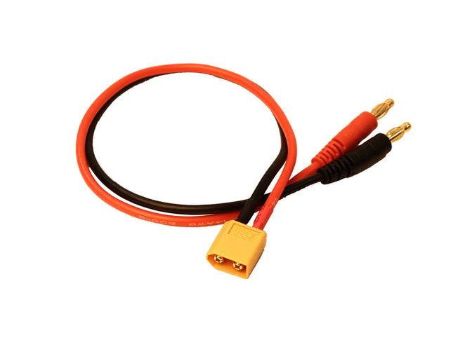 Racers Edge Charge Adapter: Male XT60 to Male 4mm Bullets-300mm Wire RCE1623