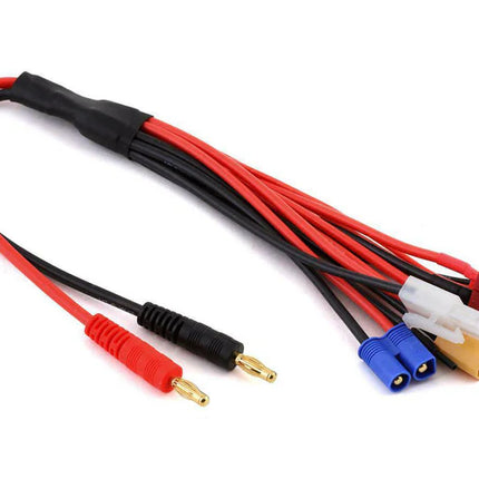 Racers Edge 7-Function Charge Adapter to Male 4mm Bullets-300mm Wire RCE1624
