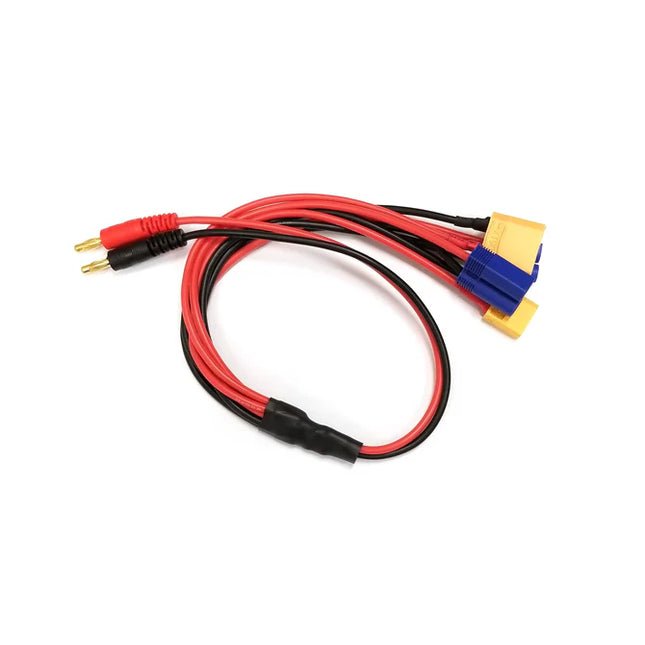 Racers Edge 4-Function Charge Adapter to Male 4mm Bullets (XT60, XT90, EC3, EC5) RCE1661