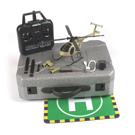 Rage RC Hero-Copter Military, 4-Blade RTF Heli (Various Colors)