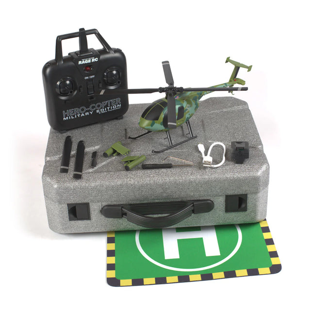 Rage RC Hero-Copter Military, 4-Blade RTF Heli (Various Colors)