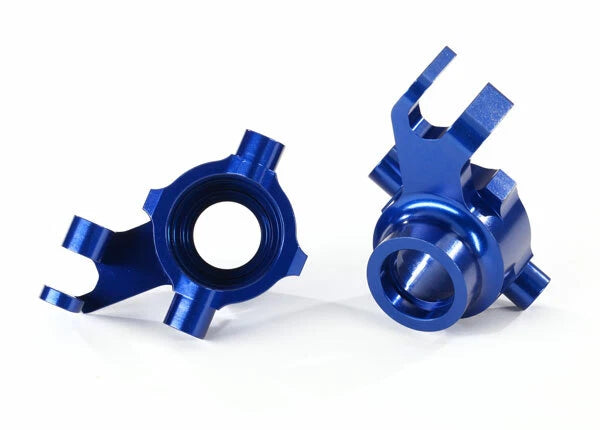 Traxxas 8937X Maxx Aluminum Steering Blocks Blue TRA8937X
