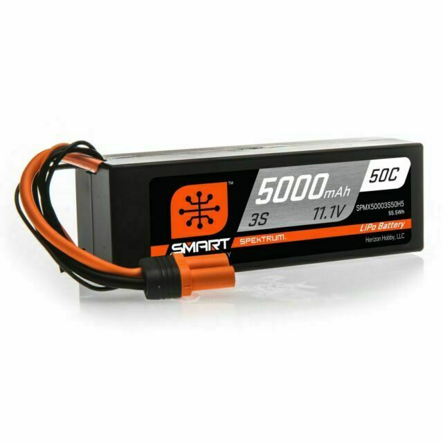 Spektrum RC 3S Smart LiPo Hard Case 50C Battery Pack w/IC5 Connector 11.1V/5000