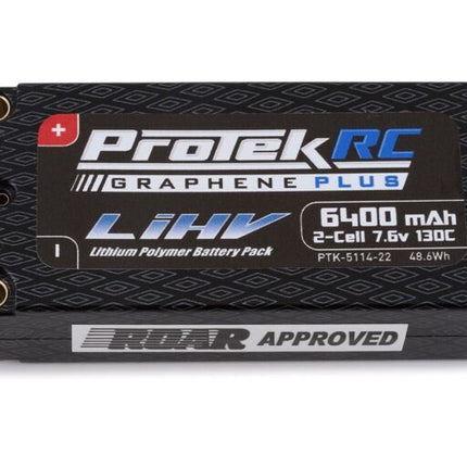 ProTek RC 2S 130C Low IR Si-Graphene + HV Shorty LiPo Battery 7.6V/6400mAh New