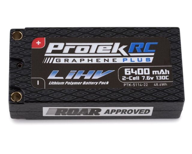 ProTek RC 2S 130C Low IR Si-Graphene + HV Shorty LiPo Battery 7.6V/6400mAh New